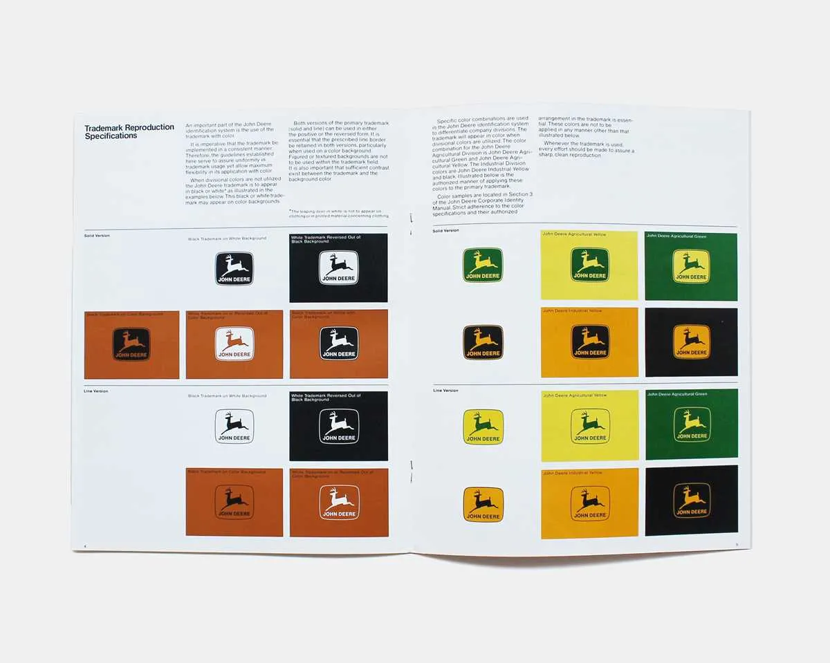 john deere color specs