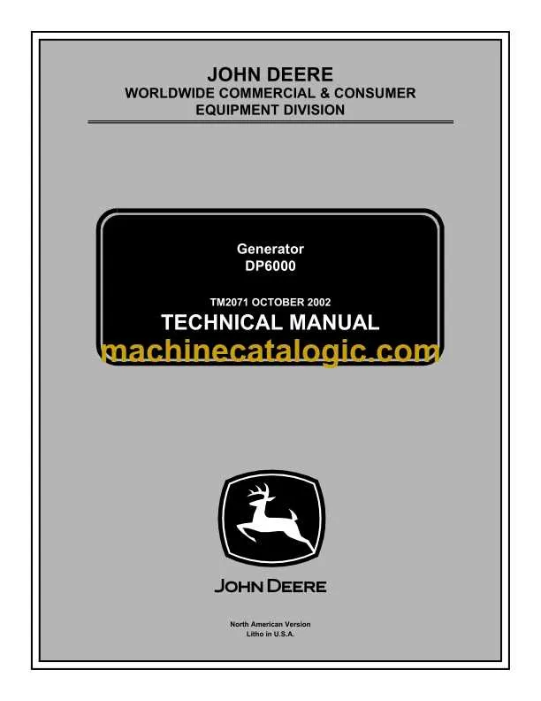 john deere dp6000 generator specs