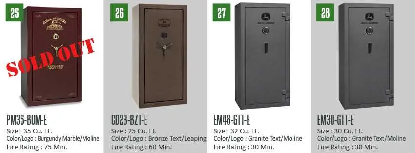 john deere gun safe specs