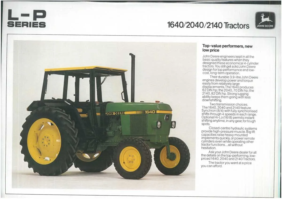 john deere model 2040 specs