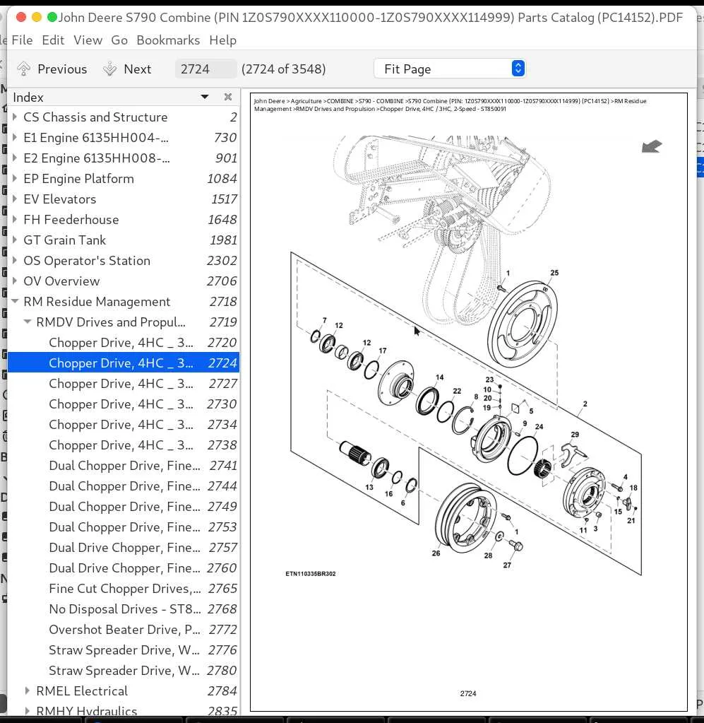 john deere s790 specs