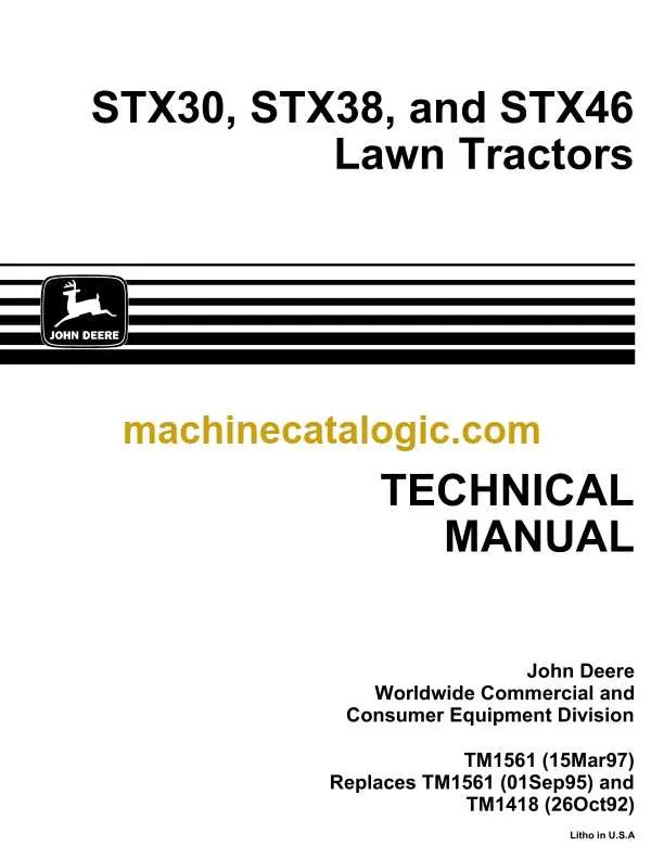 john deere stx30 specs