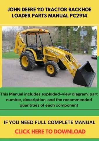 john deere 110 loader specs