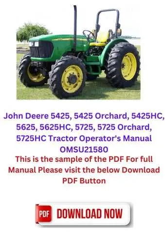 5425 john deere tractor specs