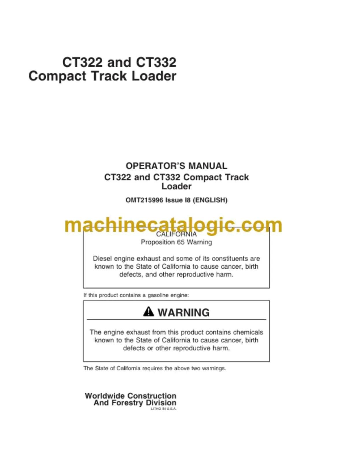 2008 john deere ct332 specs