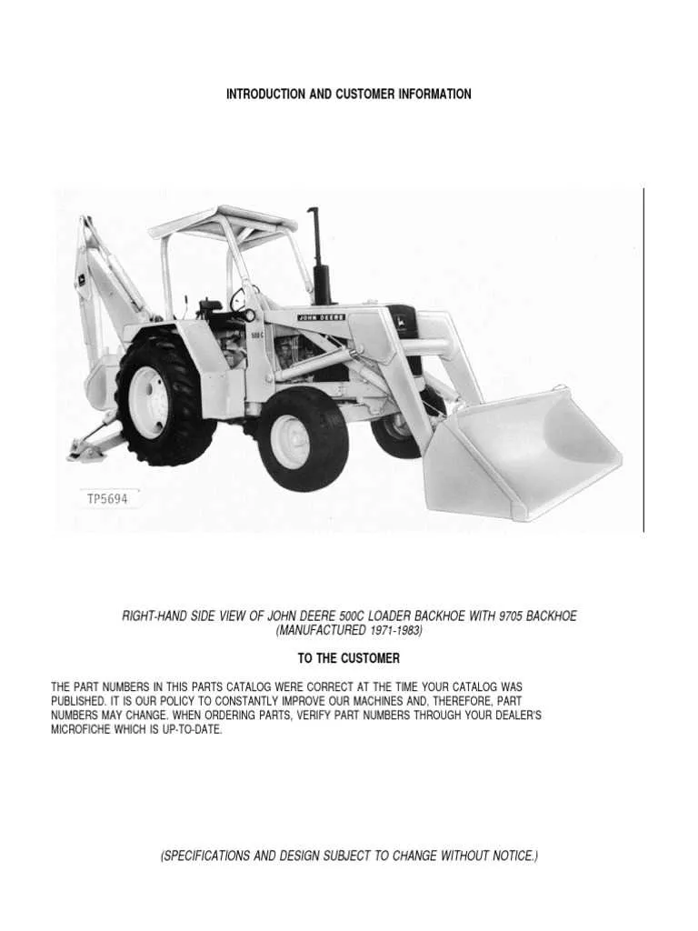 john deere 500c specs