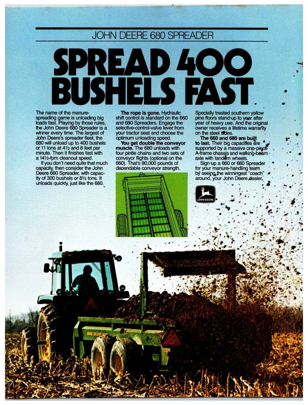 john deere 680 manure spreader specs