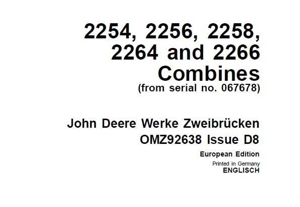 john deere 2266 spec