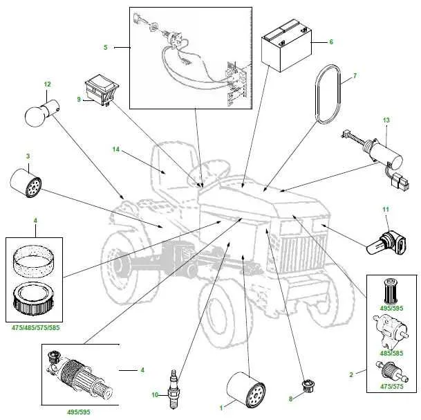 john deere x475 transaxle specs