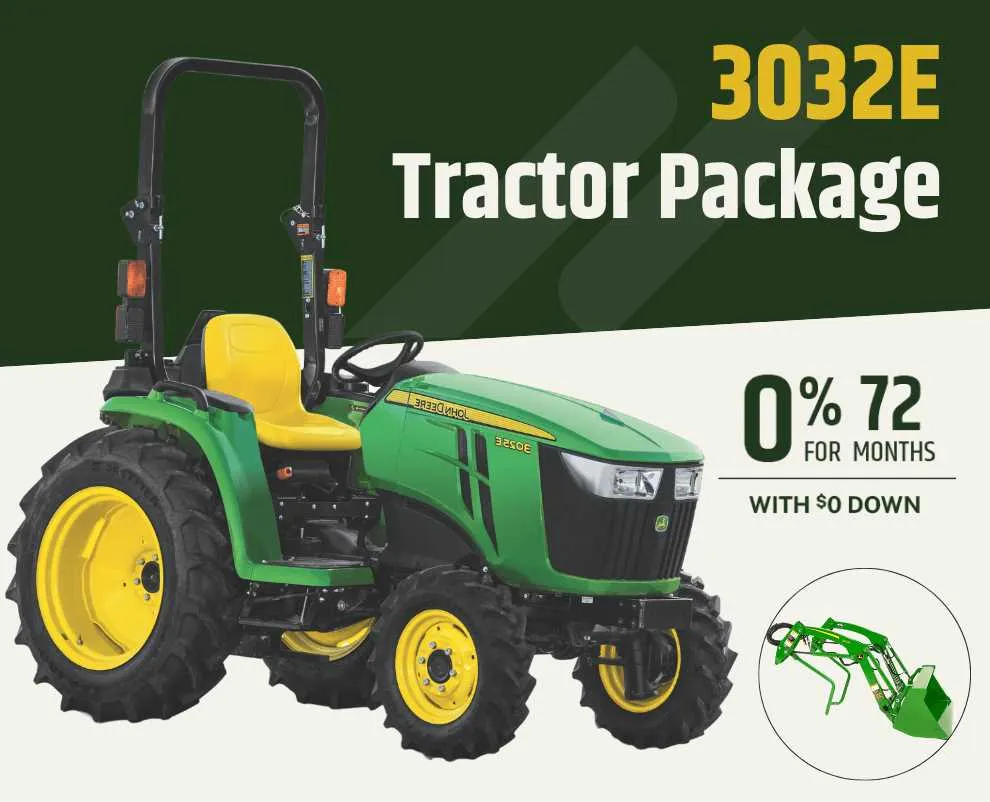 specs on a john deere 3032e