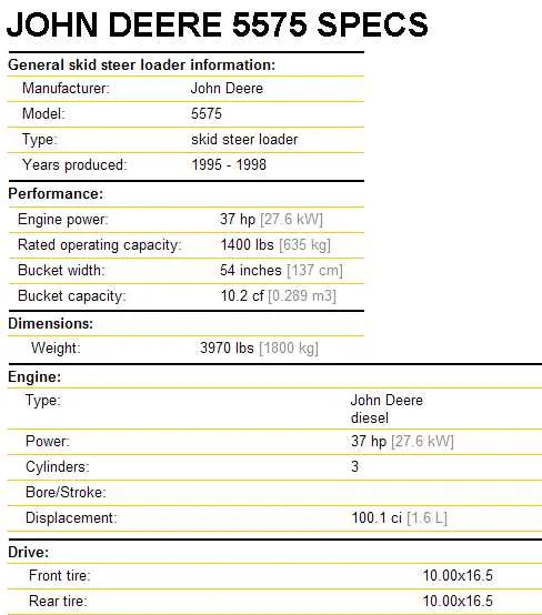 john deere 4655 specs