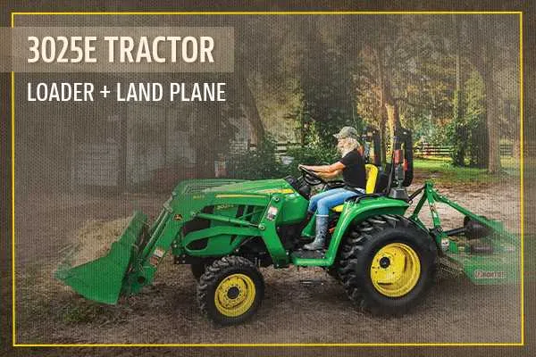 john deere 3025e weight with loader specs