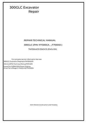 john deere 300 glc specs