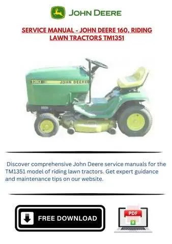 john deere 160 mower specs