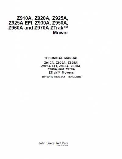 john deere z910a specs