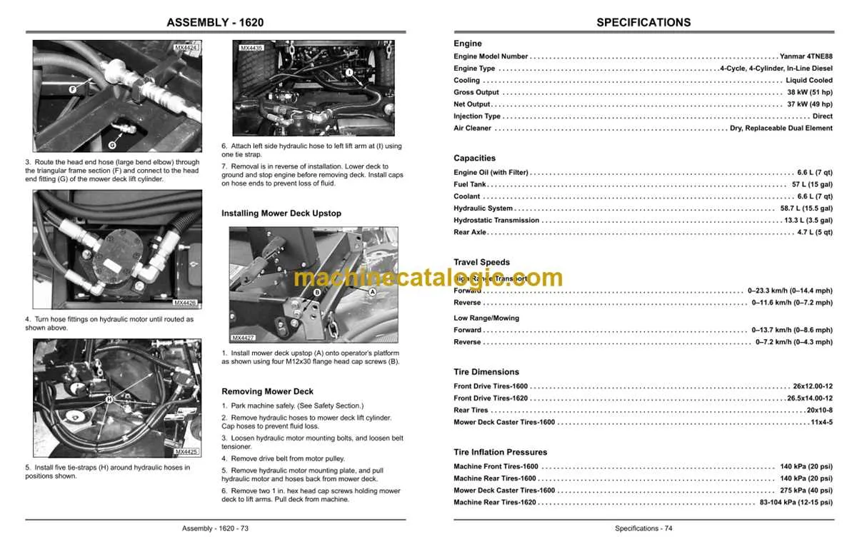 john deere 1620 specs