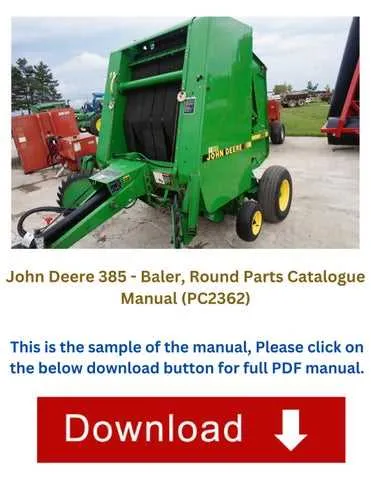 john deere 385 baler specs