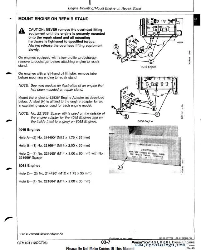 4045 john deere engine specs
